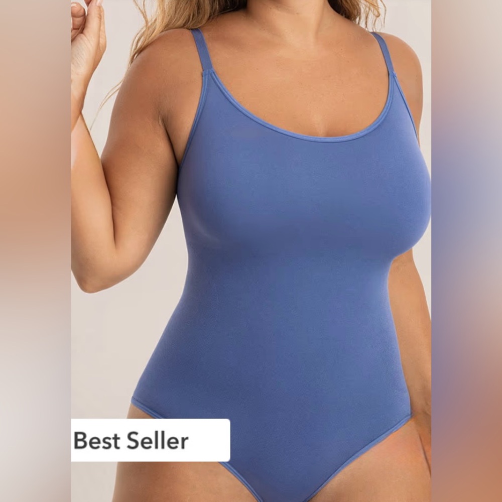 Shapermint All Day Every Day Scoop Neck Bodysuit | Blue | Full Brief | S | NWT - Picture 3 of 11